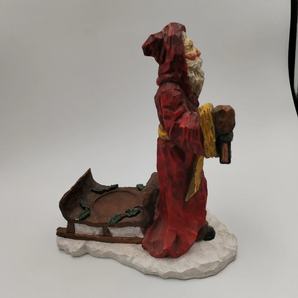 Craig Kirkwood for DEMDACO‎ 2002 Santa with Sledge Votive Candle Holder Figurine